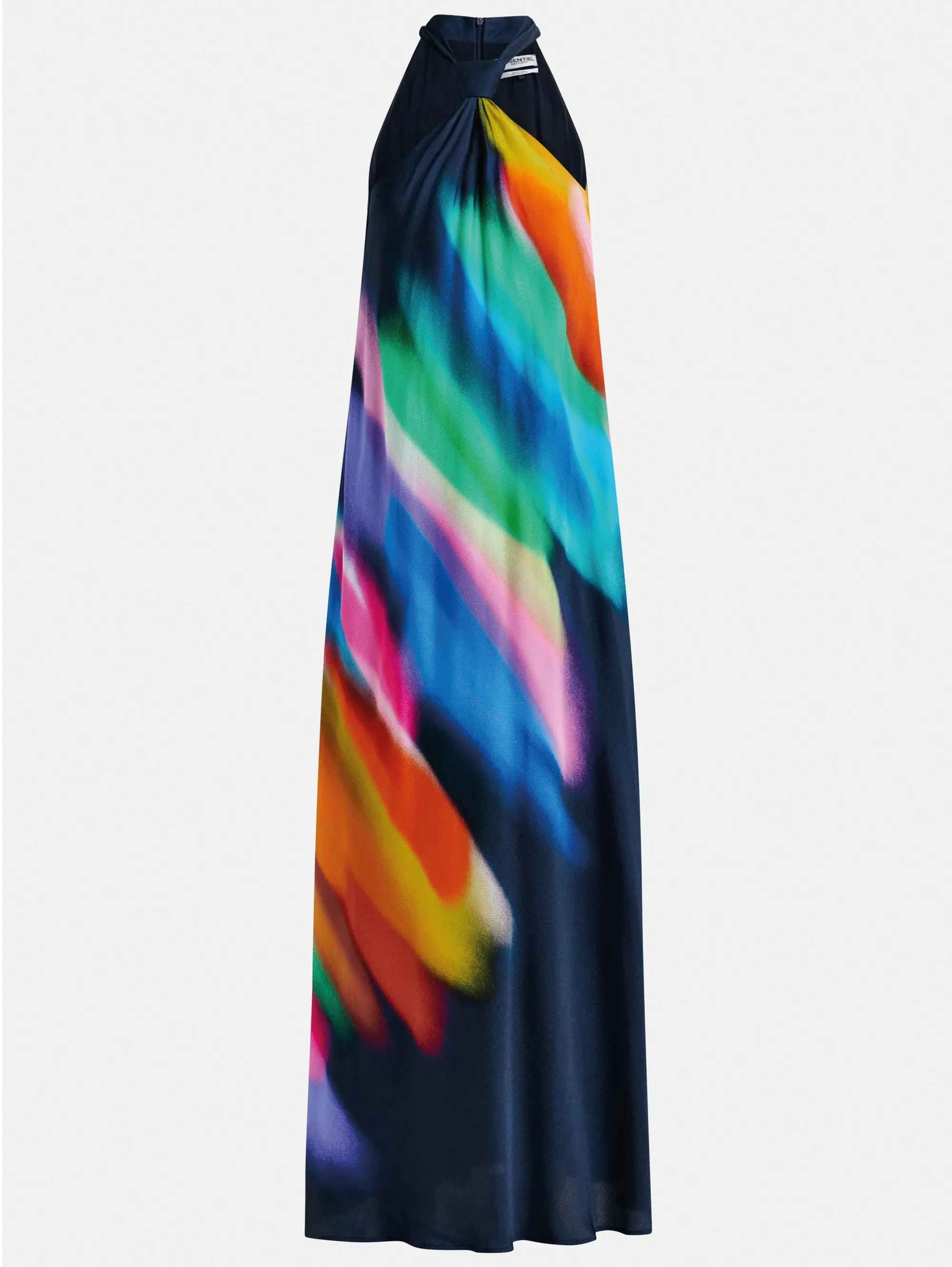 Long Dress with Blue/Multicolor Knot