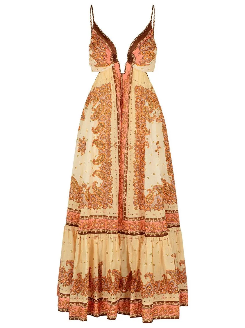 'Maxine' Orange Cotton Dress