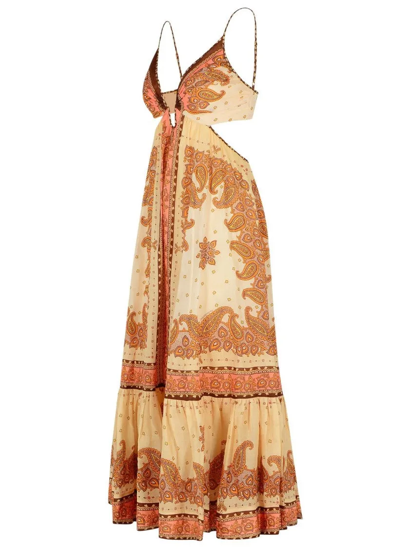 'Maxine' Orange Cotton Dress