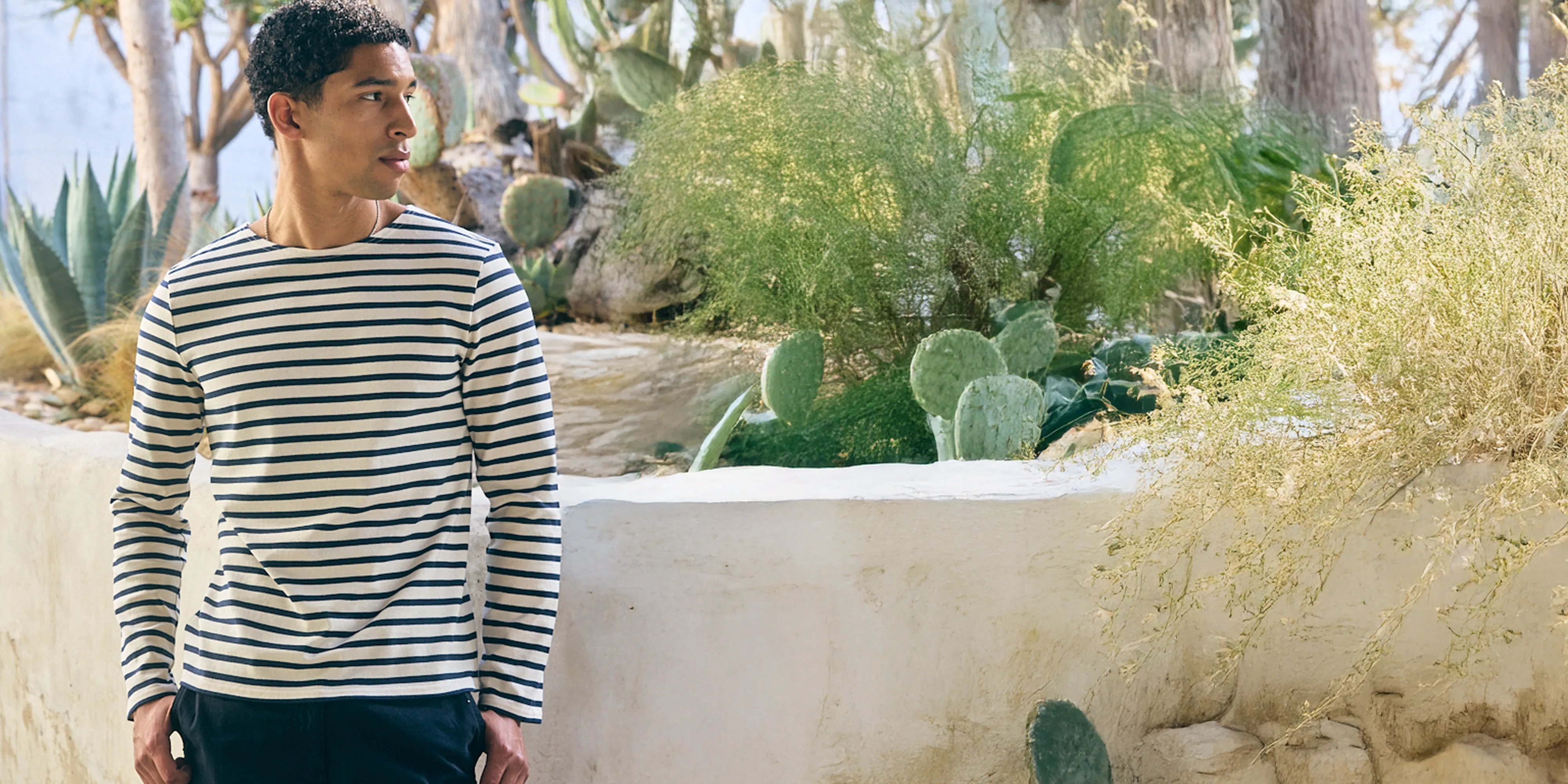 MERIDIEN MODERNE - Original Breton Shirt | Heavyweight Cotton | Men Fit (ECRU / NAVY)