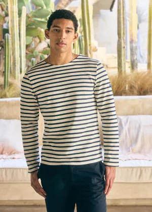 MERIDIEN MODERNE - Original Breton Shirt | Heavyweight Cotton | Men Fit (ECRU / NAVY)