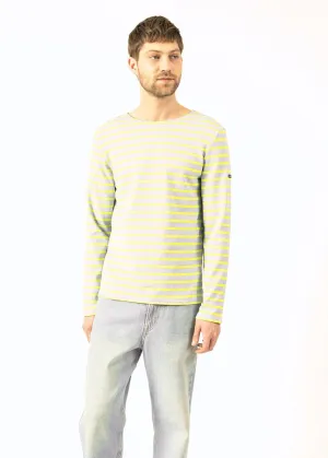 MERIDIEN MODERNE - Original Breton Shirt | Heavyweight Cotton | Men Fit (LIGHT GRAY / YELLOW)
