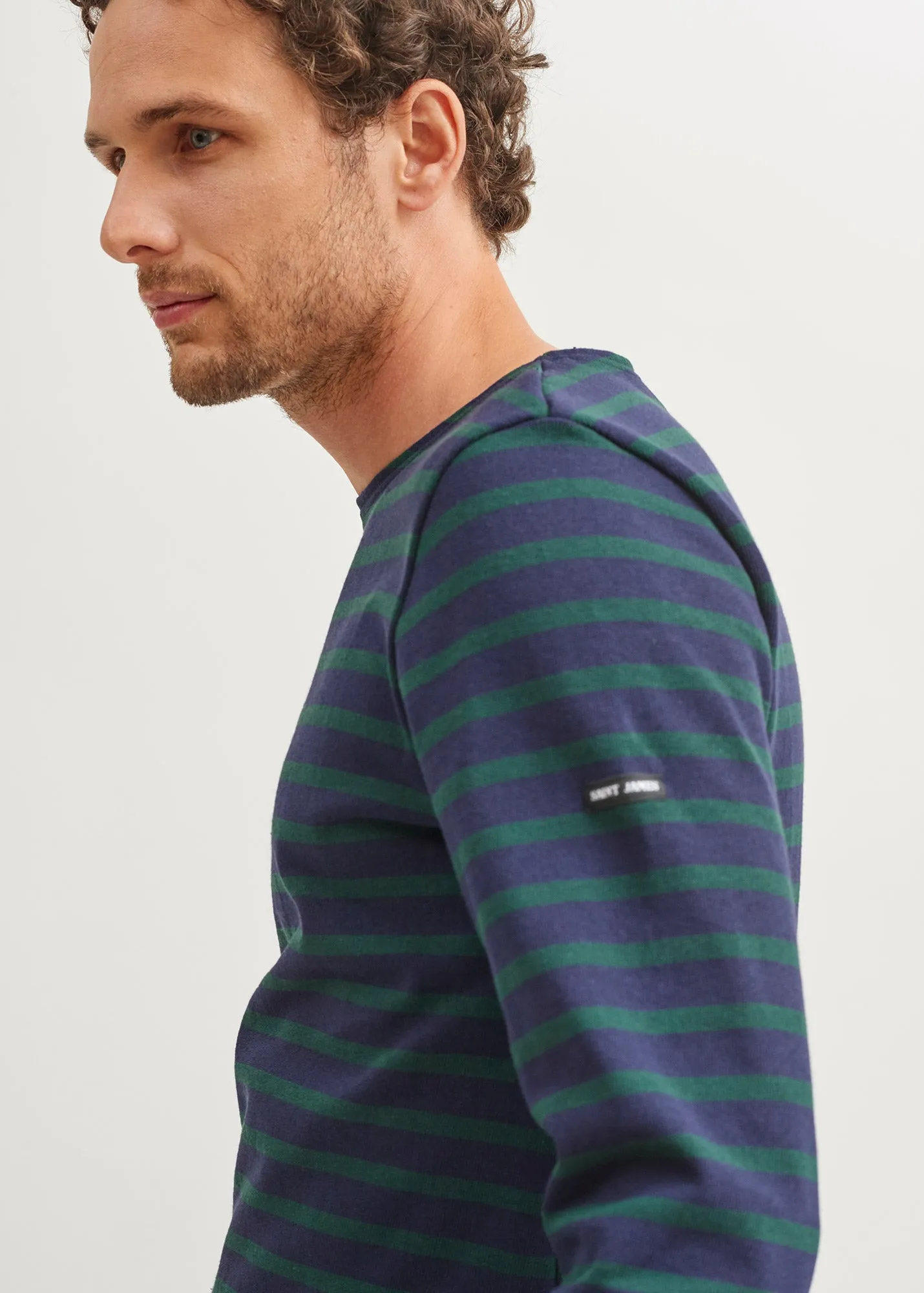 MERIDIEN MODERNE - Original Breton Shirt | Heavyweight Cotton | Men Fit (NAVY / PINE GREEN)