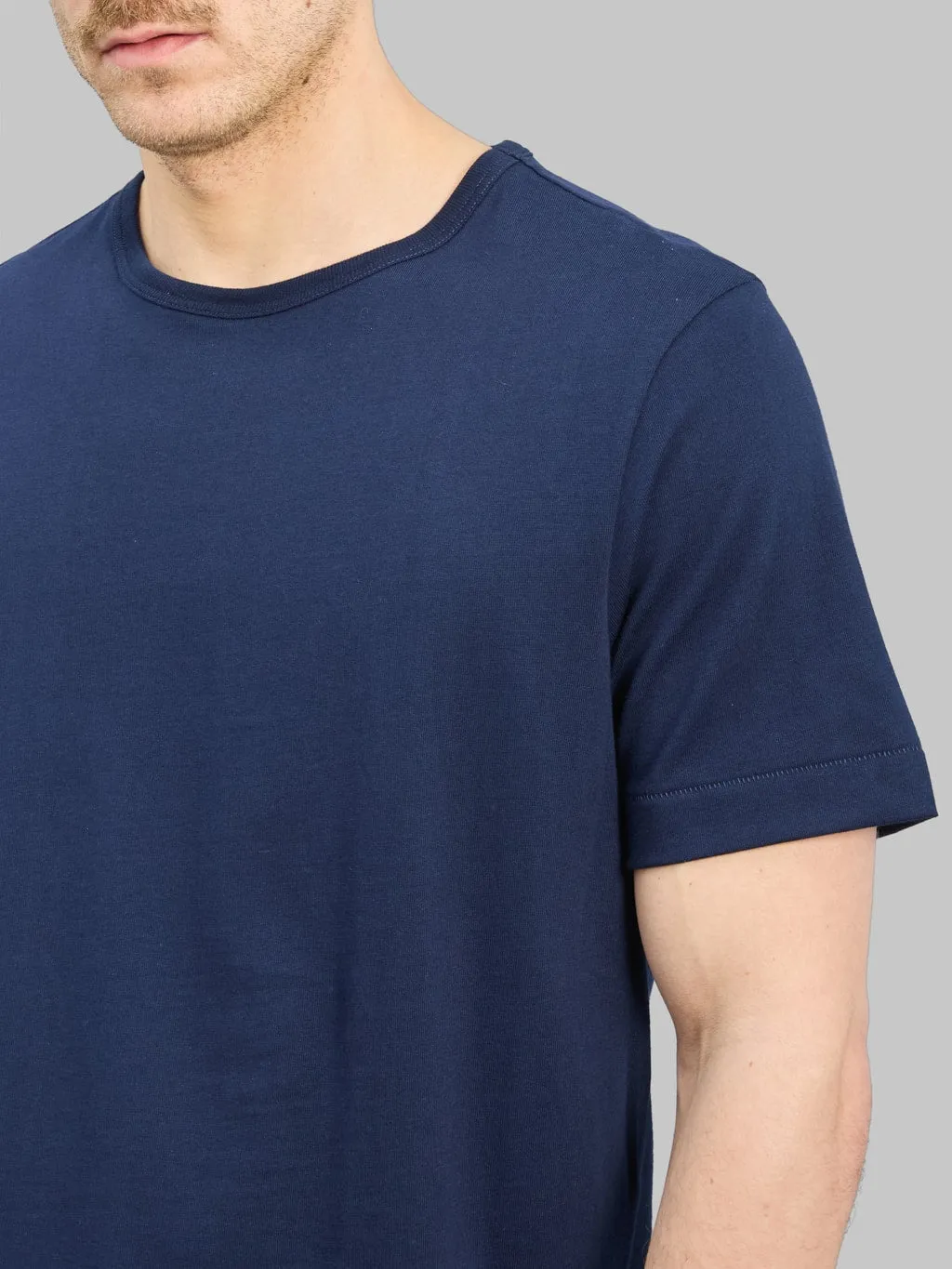 Merz b. Schwanen 2M15 Sturdy Jersey 6.8oz Crewneck Classic Fit T-Shirt Ink Blue
