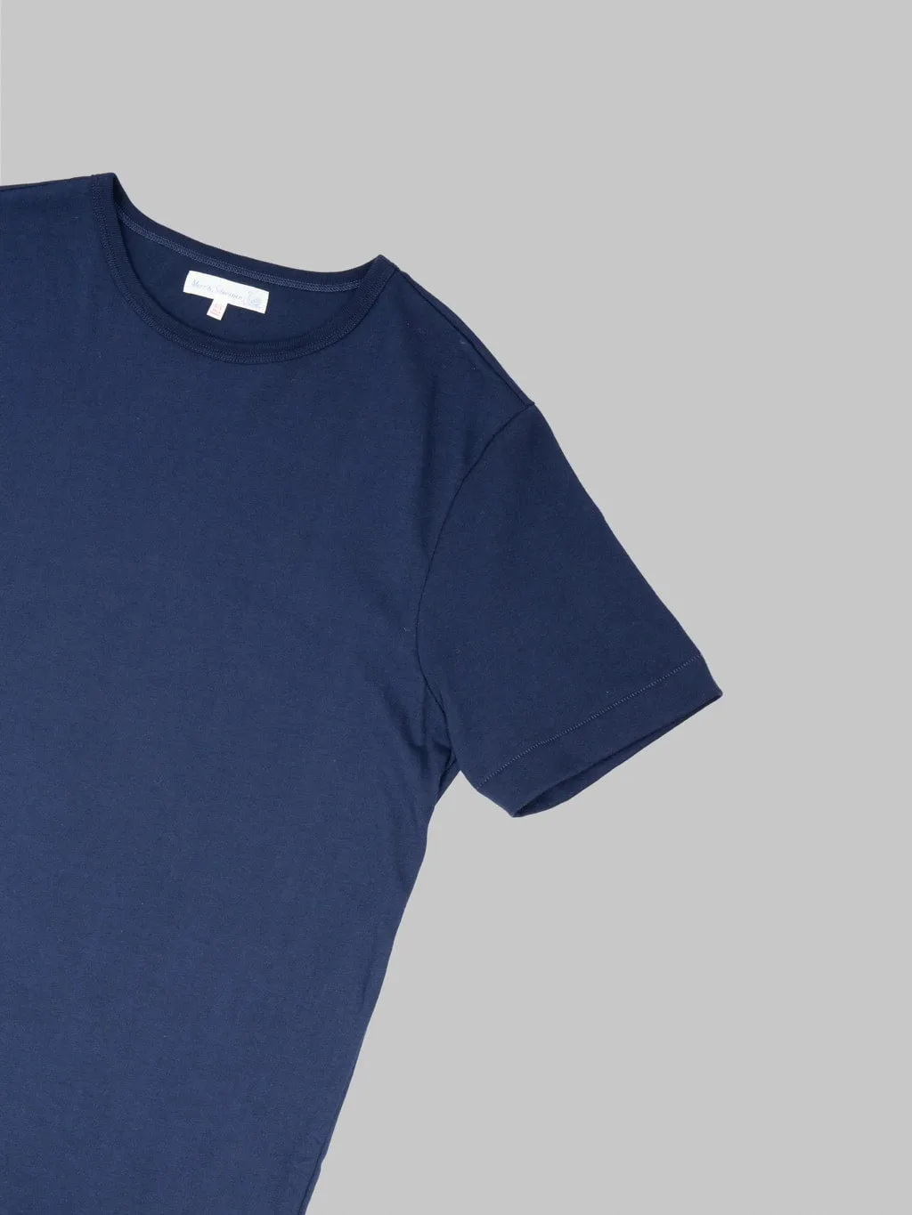 Merz b. Schwanen 2M15 Sturdy Jersey 6.8oz Crewneck Classic Fit T-Shirt Ink Blue