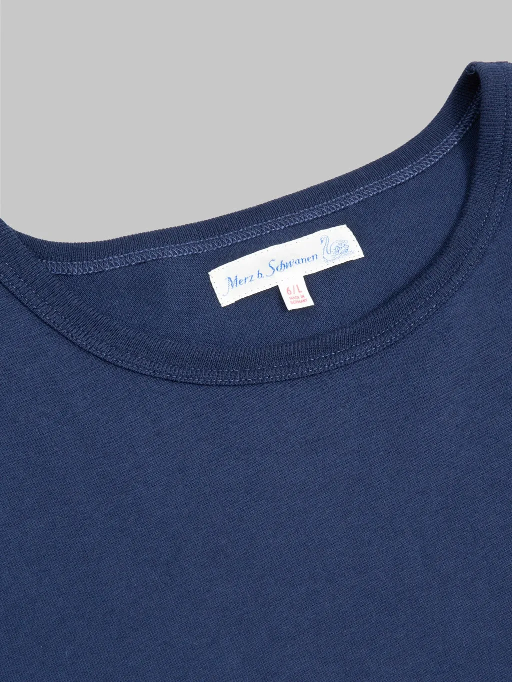 Merz b. Schwanen 2M15 Sturdy Jersey 6.8oz Crewneck Classic Fit T-Shirt Ink Blue