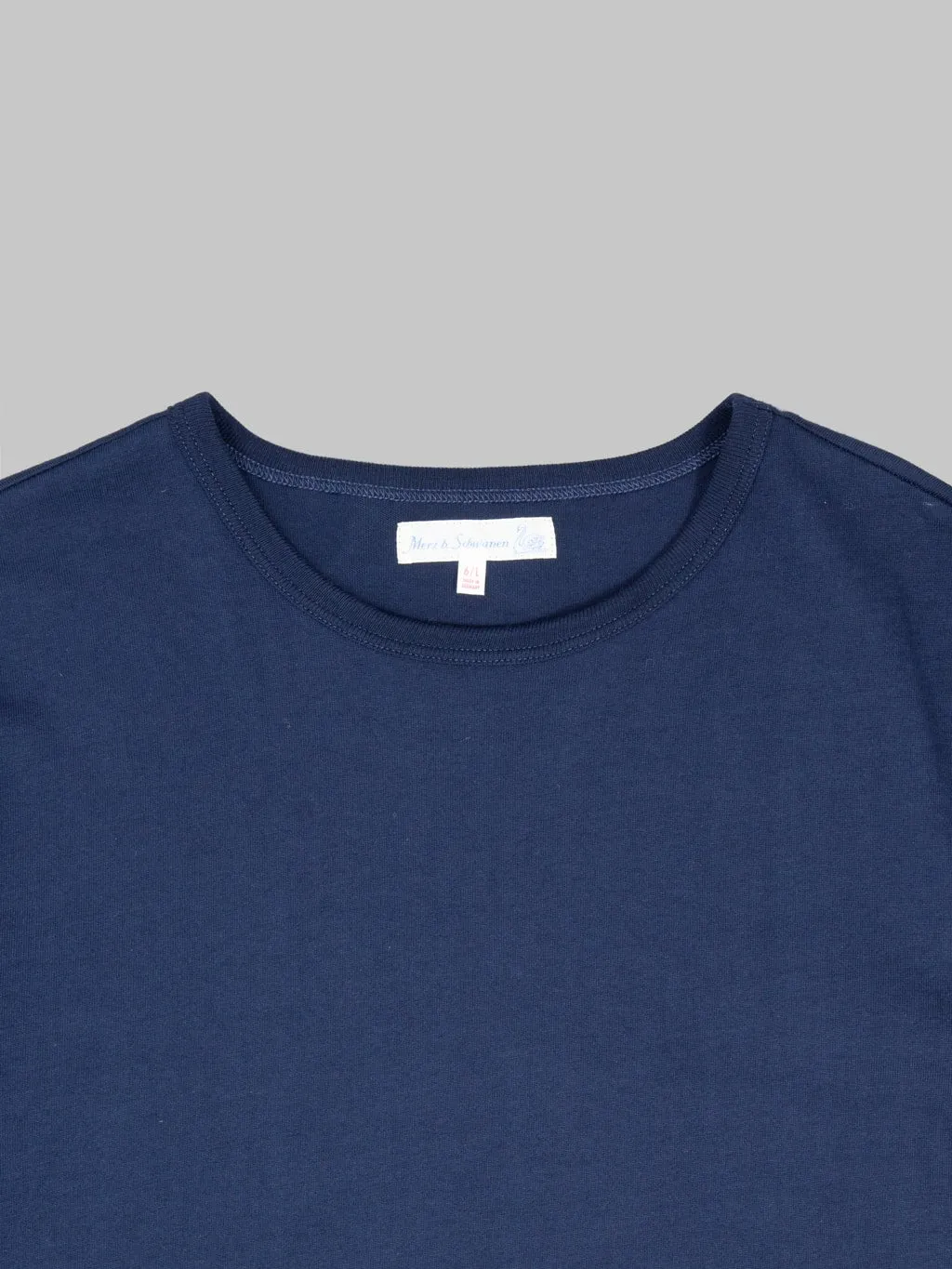 Merz b. Schwanen 2M15 Sturdy Jersey 6.8oz Crewneck Classic Fit T-Shirt Ink Blue