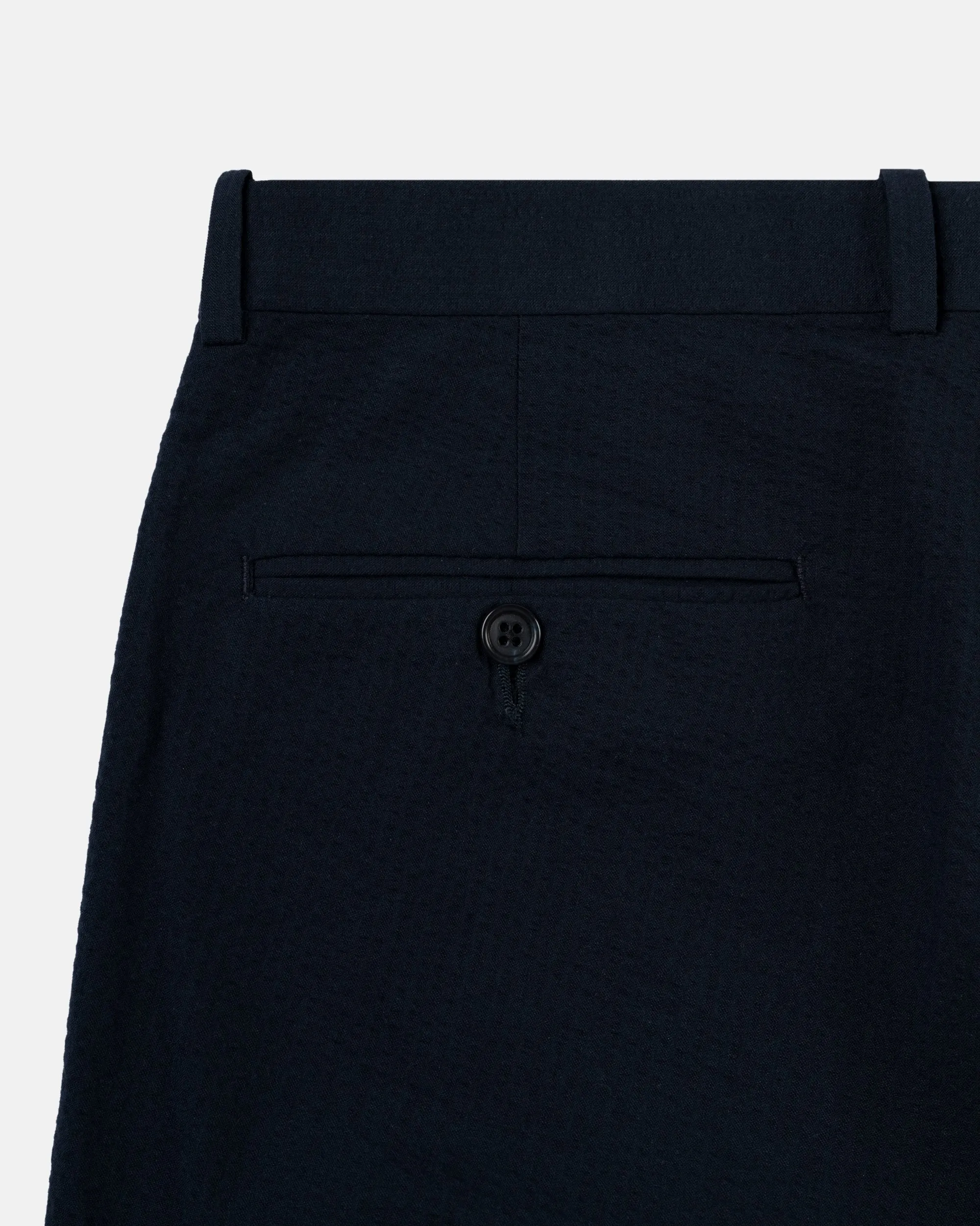 NAVY SEERSUCKER TROUSERS