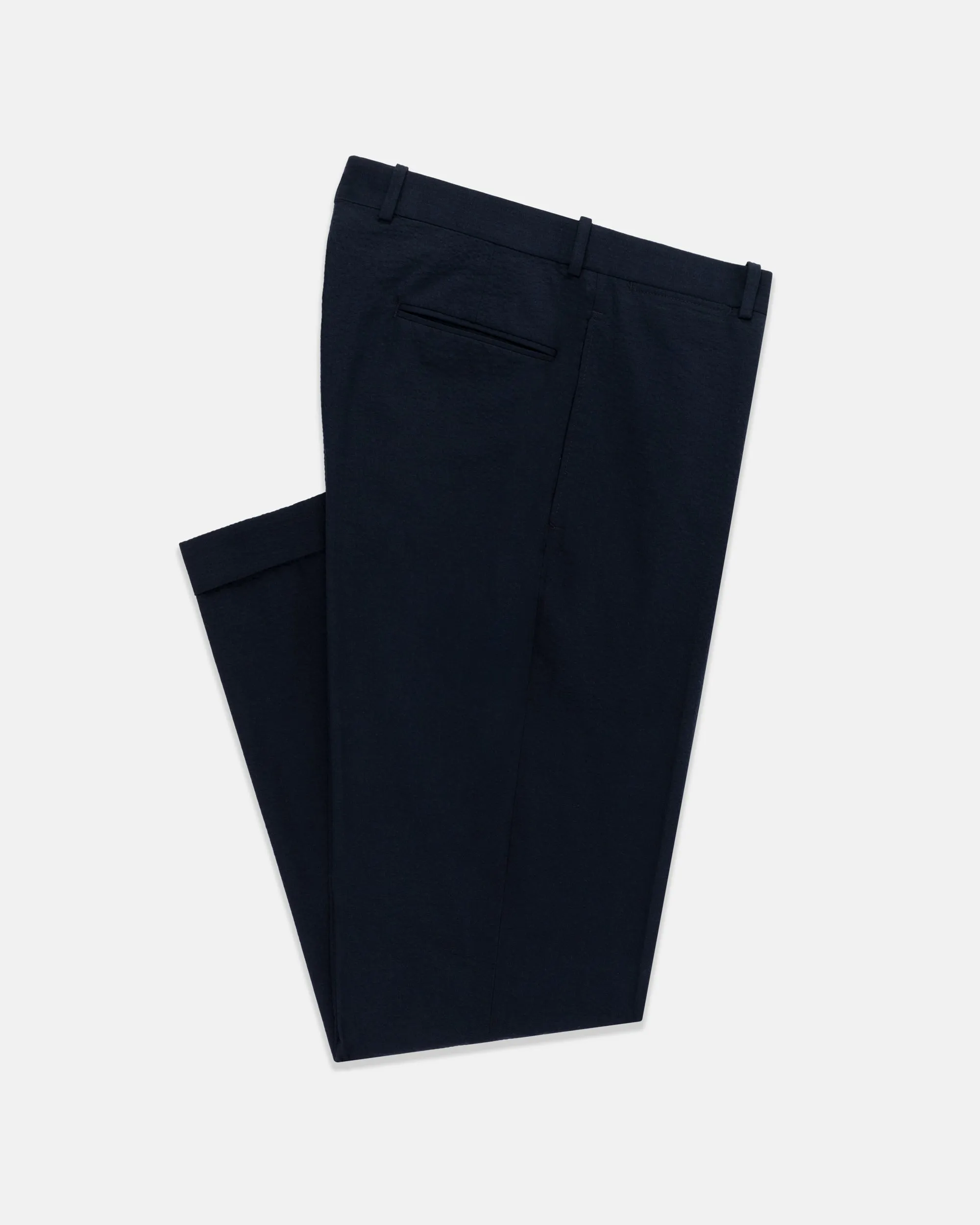 NAVY SEERSUCKER TROUSERS