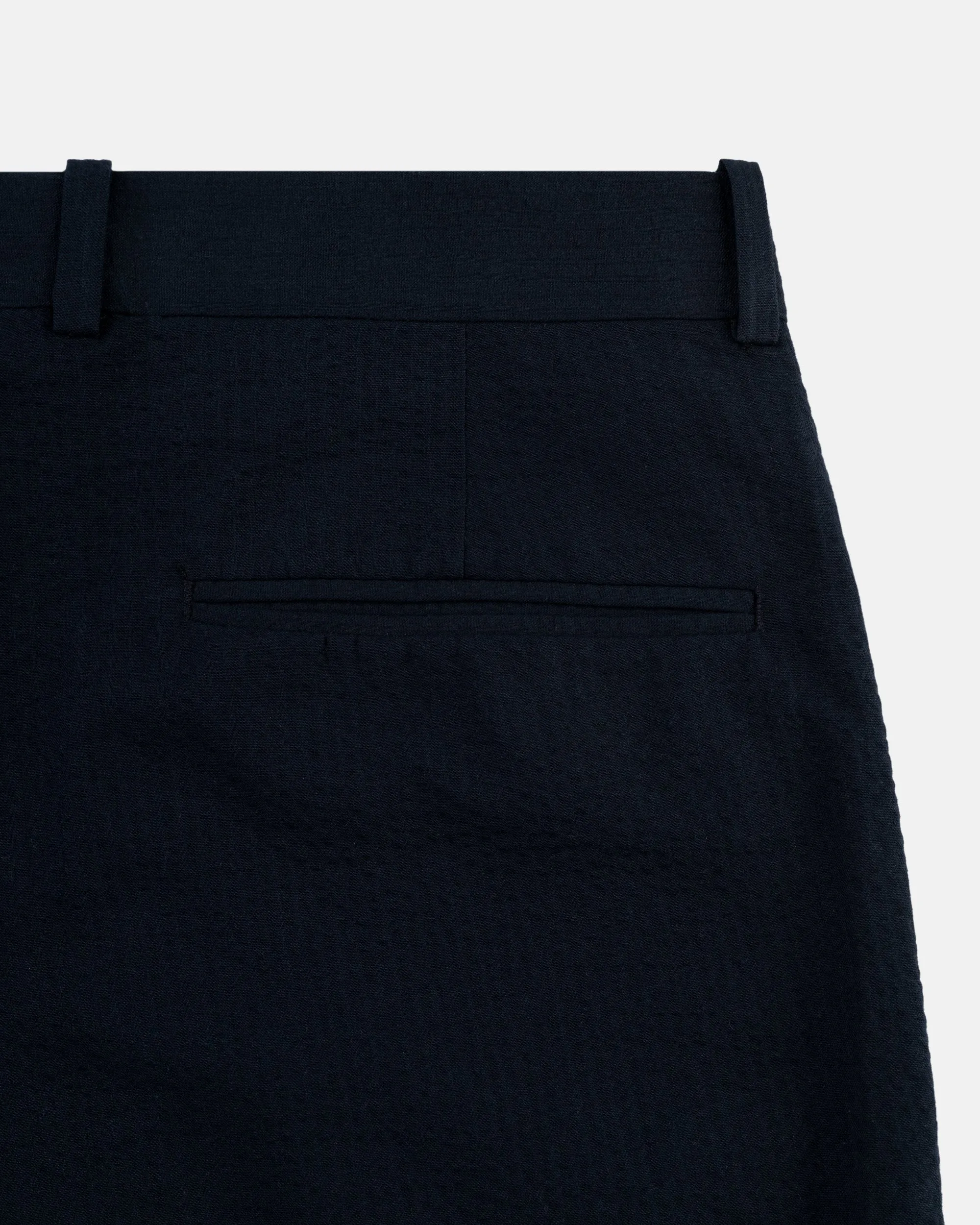 NAVY SEERSUCKER TROUSERS