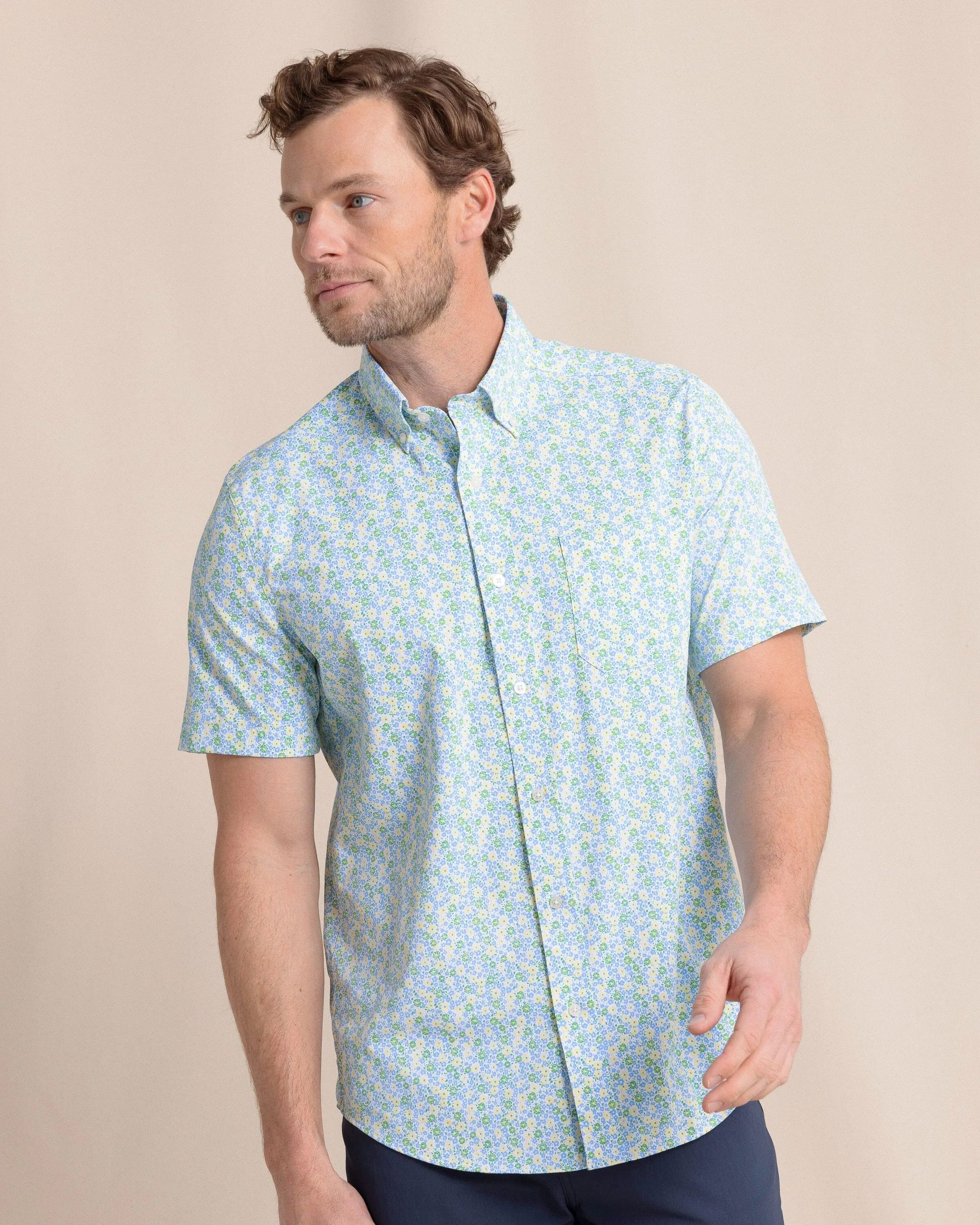 Petal Party Intercoastal Short Sleeve Sport Shirt