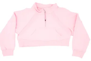 Pink Oversized Cropped Sweatshirt
