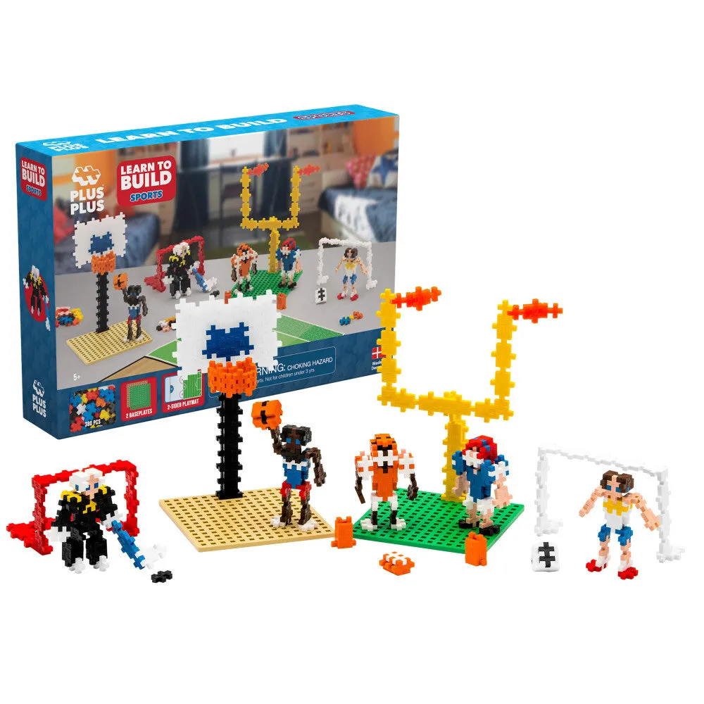 Plus-Plus Learn to Build Sports Set - 380 Pieces for Kids Ages 5 