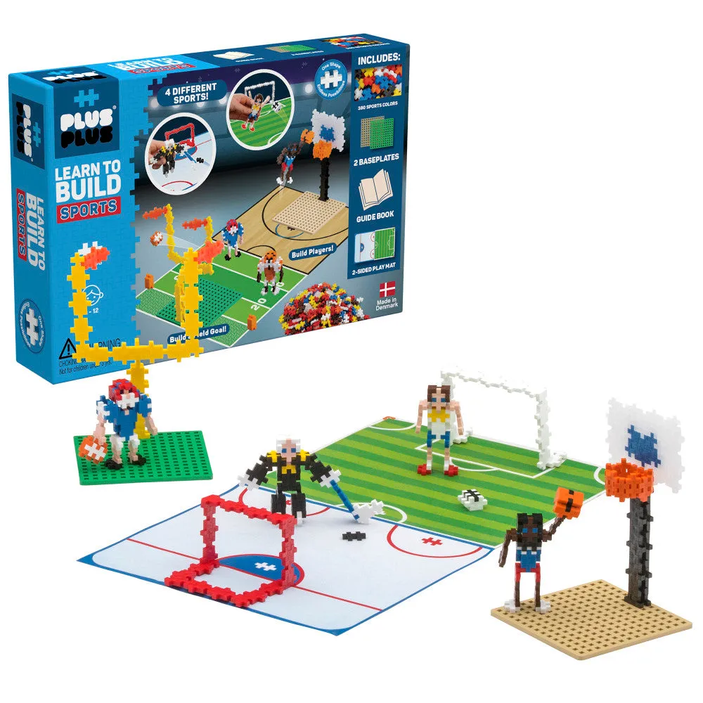 Plus-Plus Learn to Build Sports Set - 380 Pieces for Kids Ages 5 