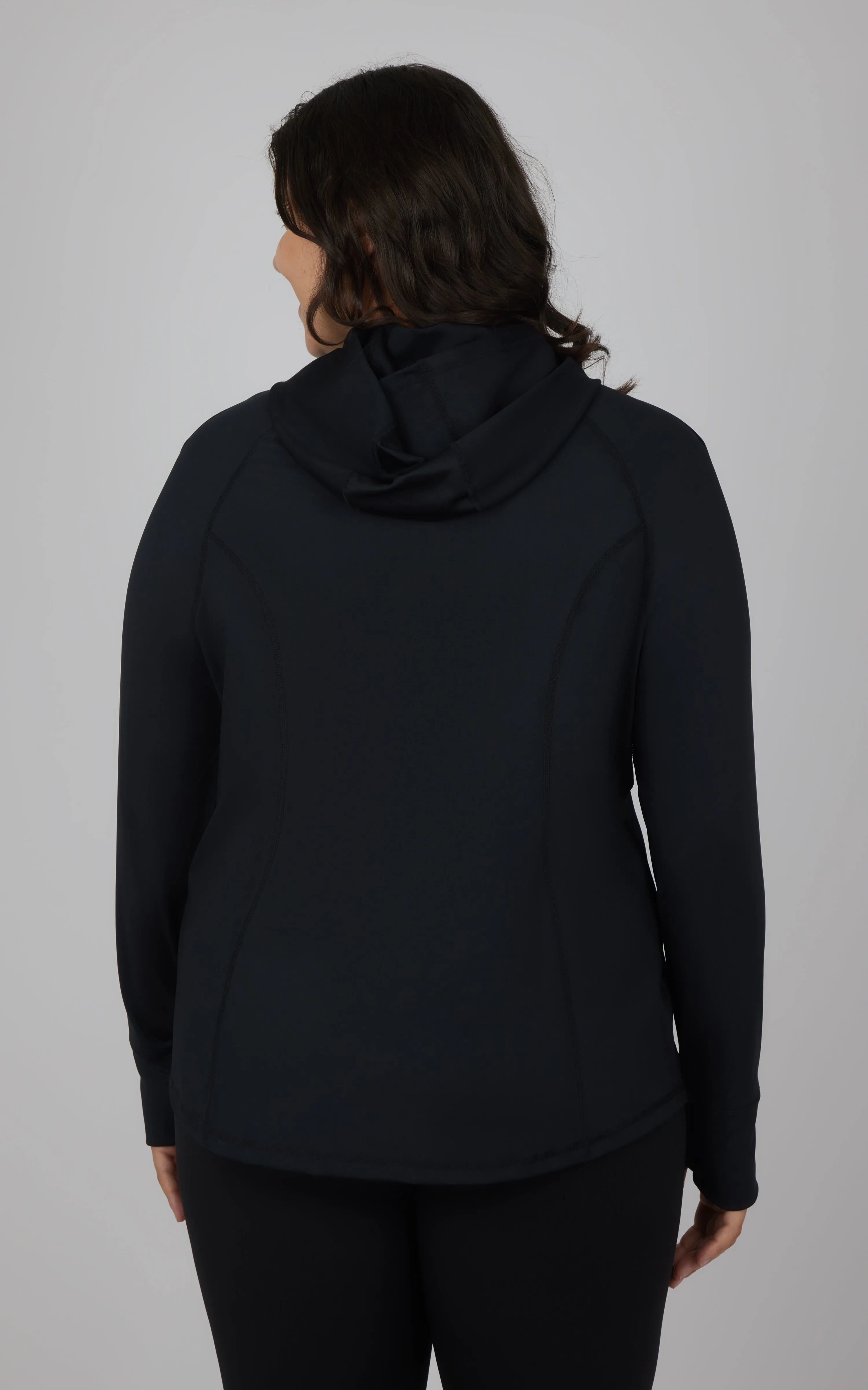 Plus Slim Fitted Full Zip Hooded Jacket