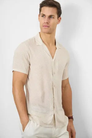 Printed Shirt in Neutral Chevron