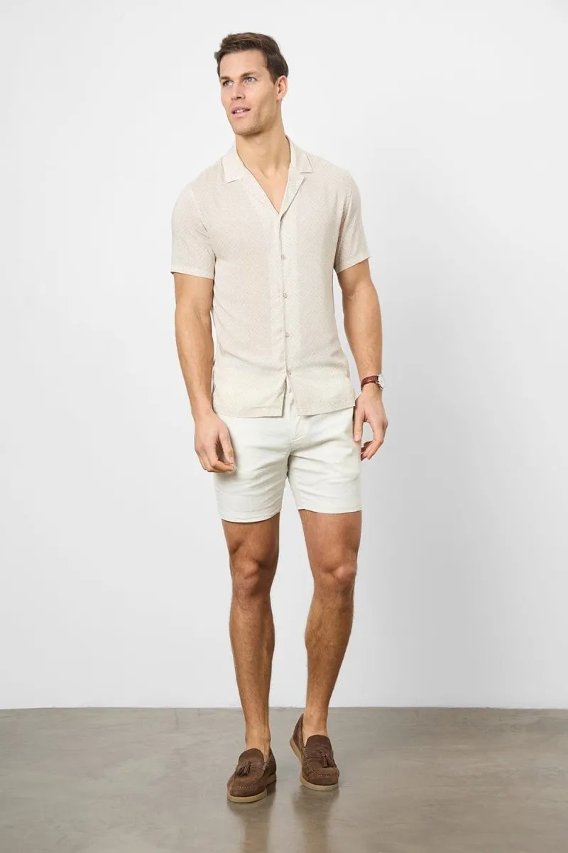 Printed Shirt in Neutral Chevron