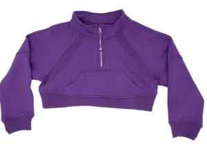 Purple Oversized Cropped Sweatshirt