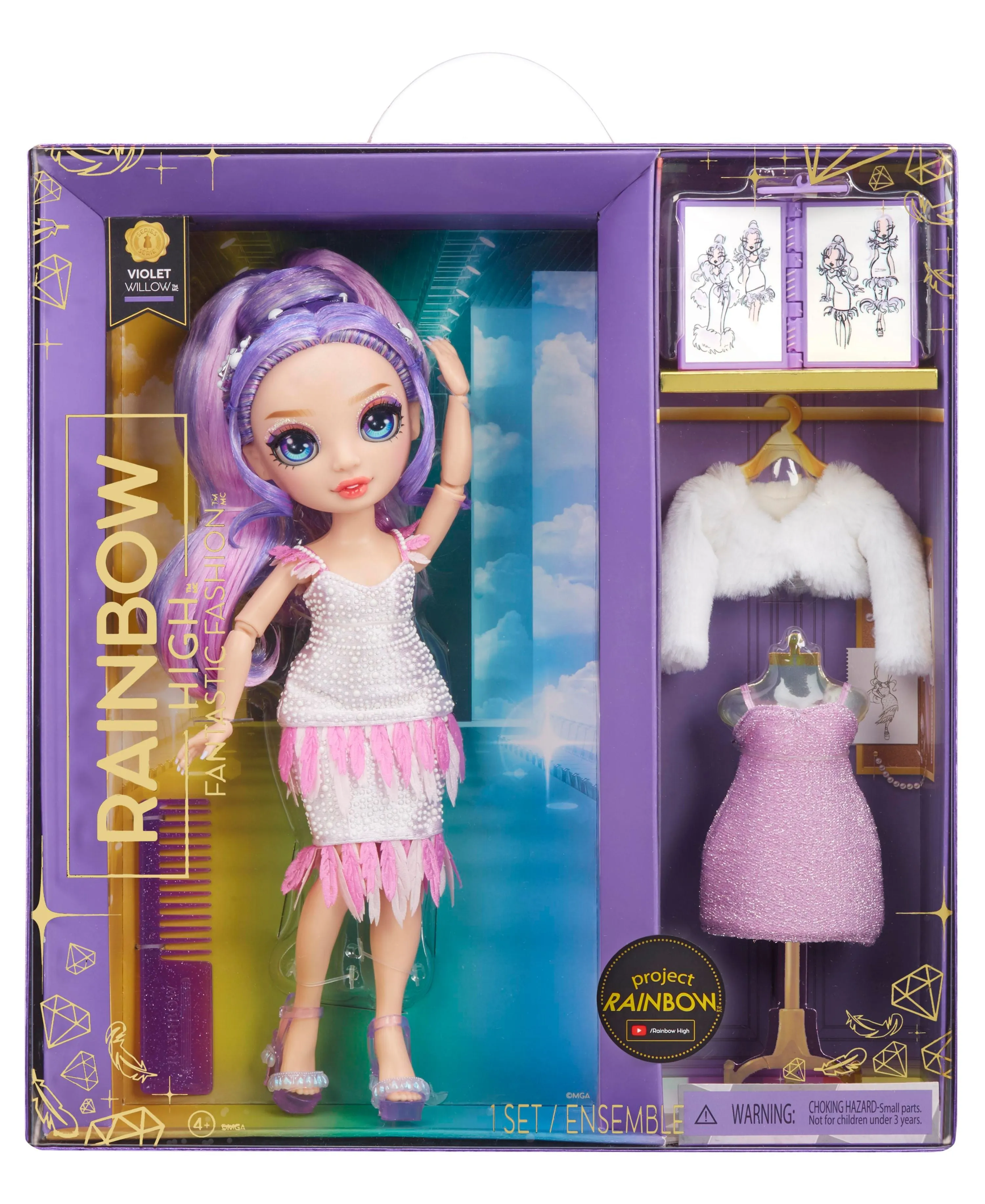 Rainbow High Fantastic Fashion Doll - Violet with Purple Hair