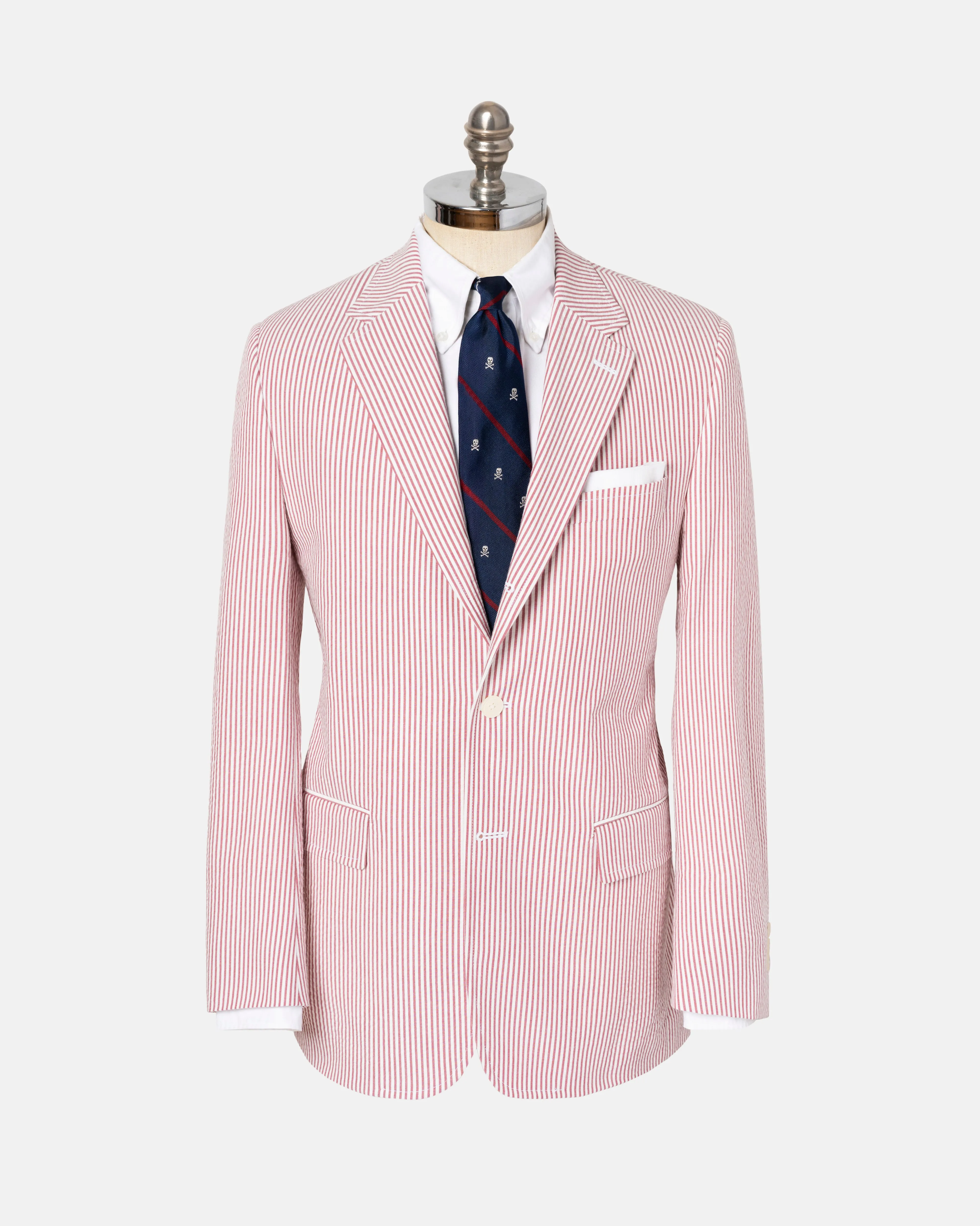 RED/WHITE COTTON SEERSUCKER SPORT COAT