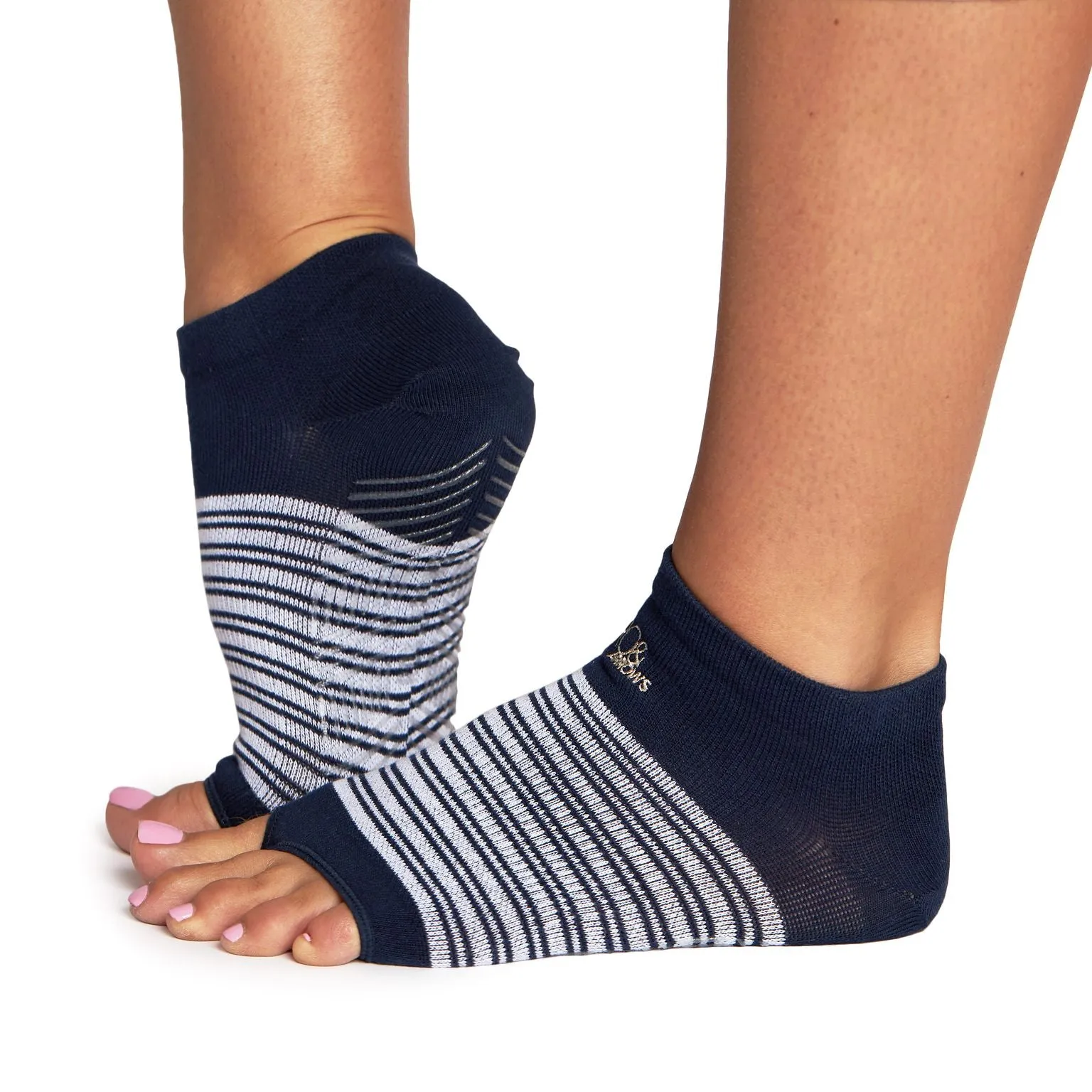 Rhiannon Low Show Open toe Print Grip Socks (Barre / Pilates)