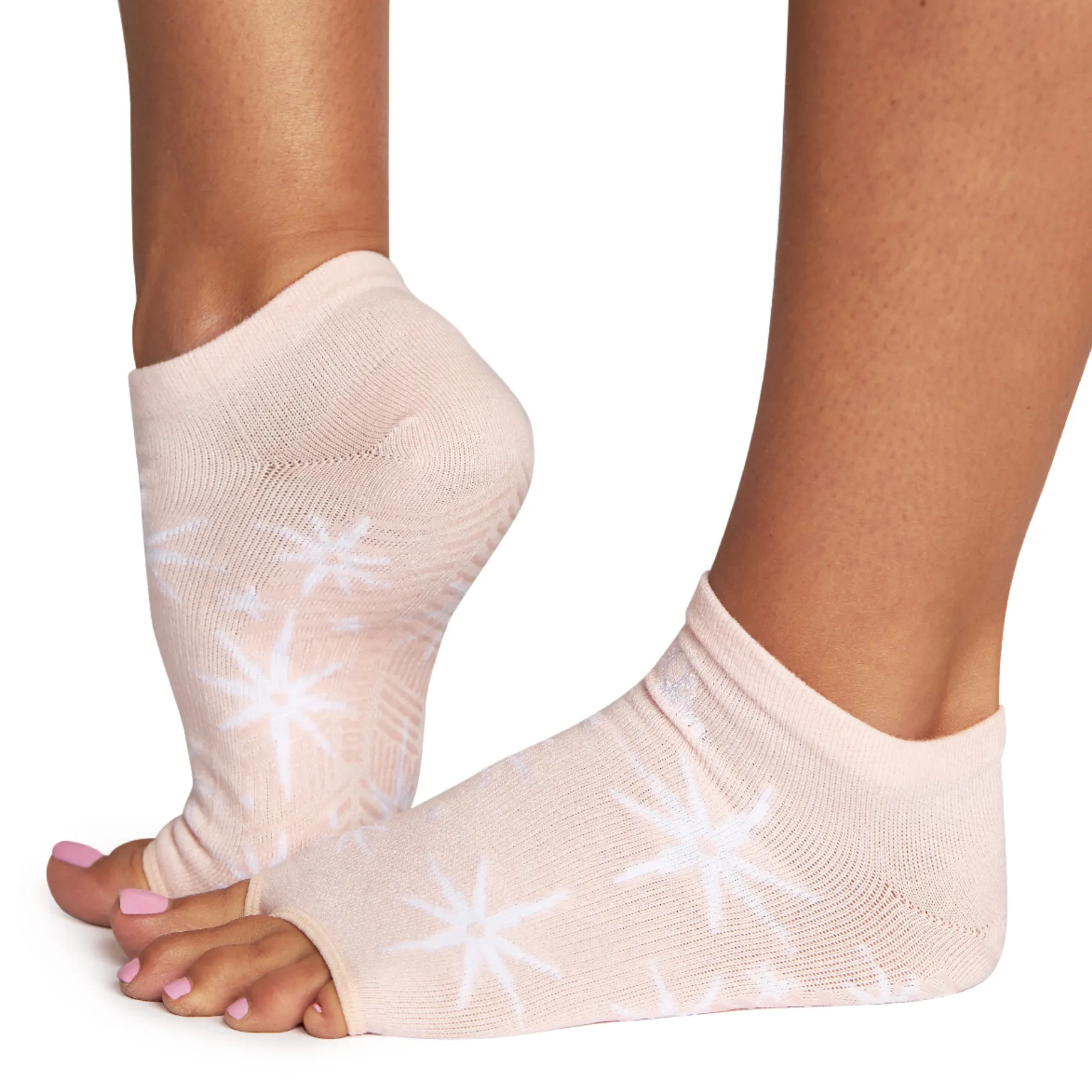 Rhiannon Low Show Open toe Print Grip Socks (Barre / Pilates)