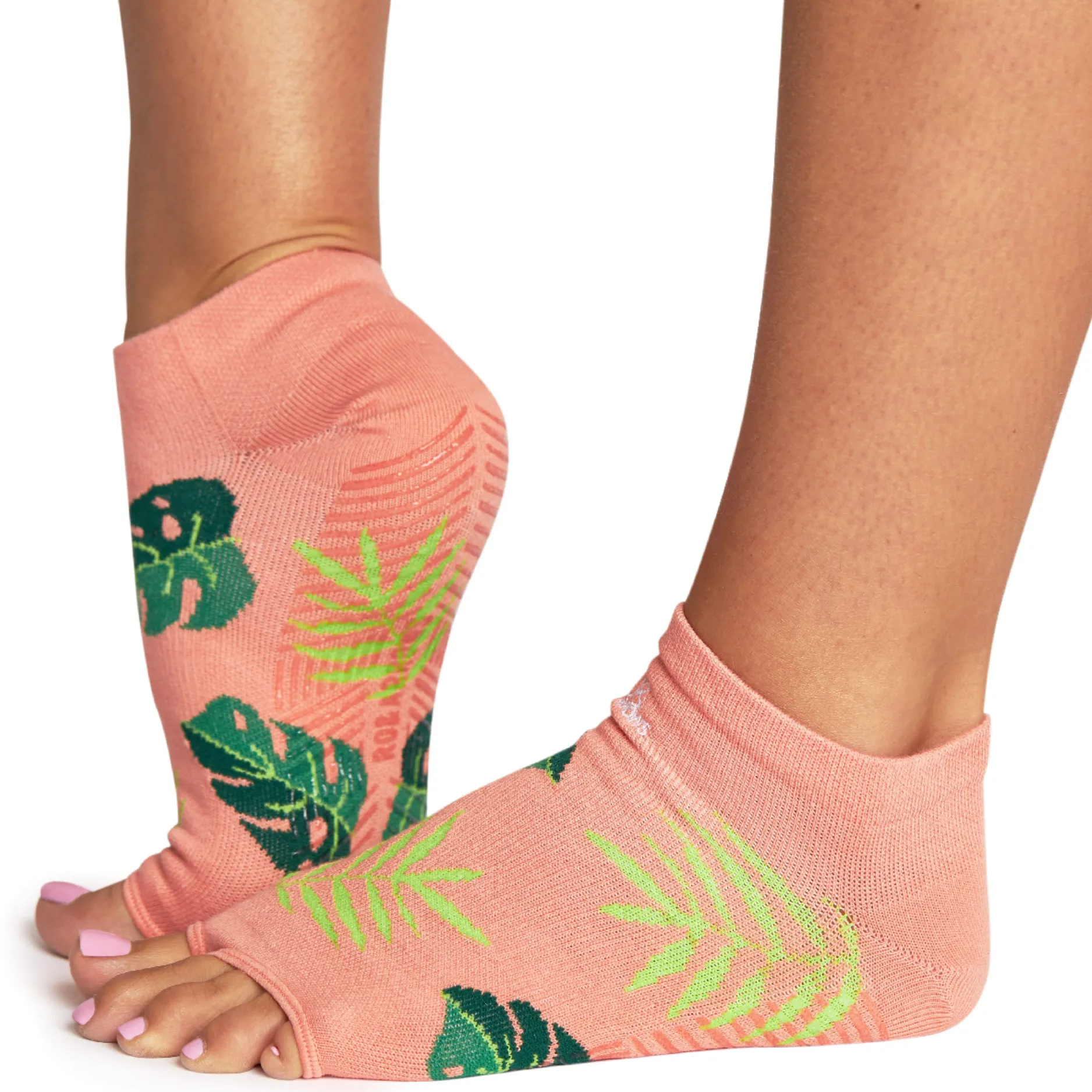 Rhiannon Low Show Open toe Print Grip Socks (Barre / Pilates)