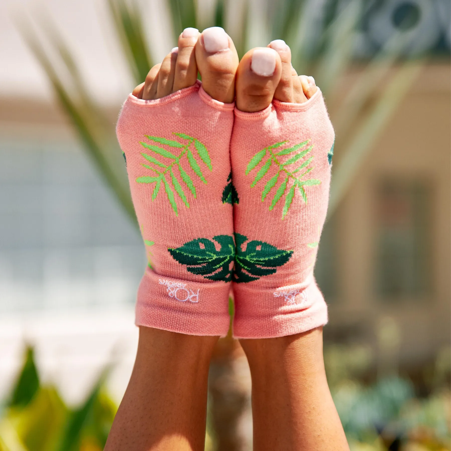 Rhiannon Low Show Open toe Print Grip Socks (Barre / Pilates)