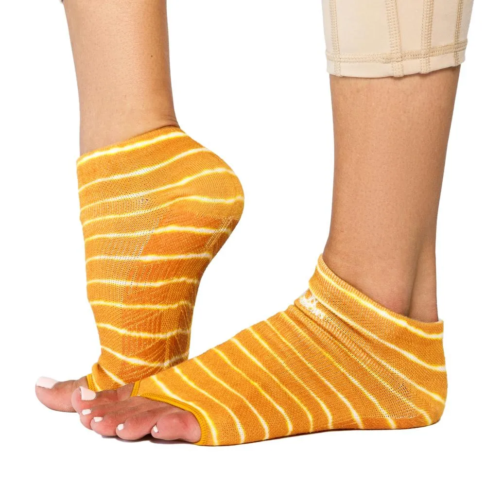 Rhiannon Low Show Open toe Print Grip Socks (Barre / Pilates)