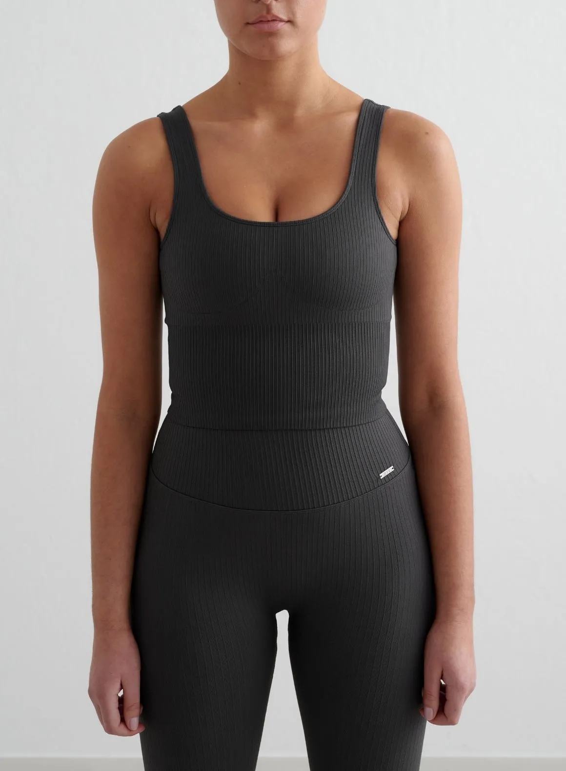 Shadow Grey Ribbed Seamless Shaping Bralette