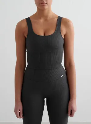 Shadow Grey Ribbed Seamless Shaping Bralette