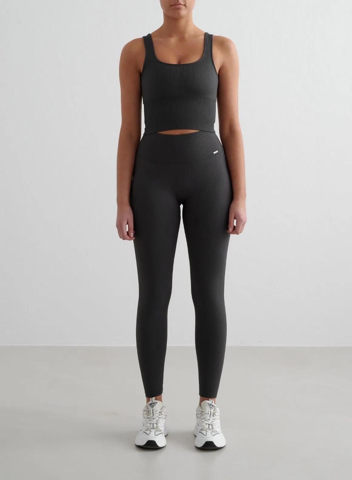 Shadow Grey Ribbed Seamless Shaping Bralette