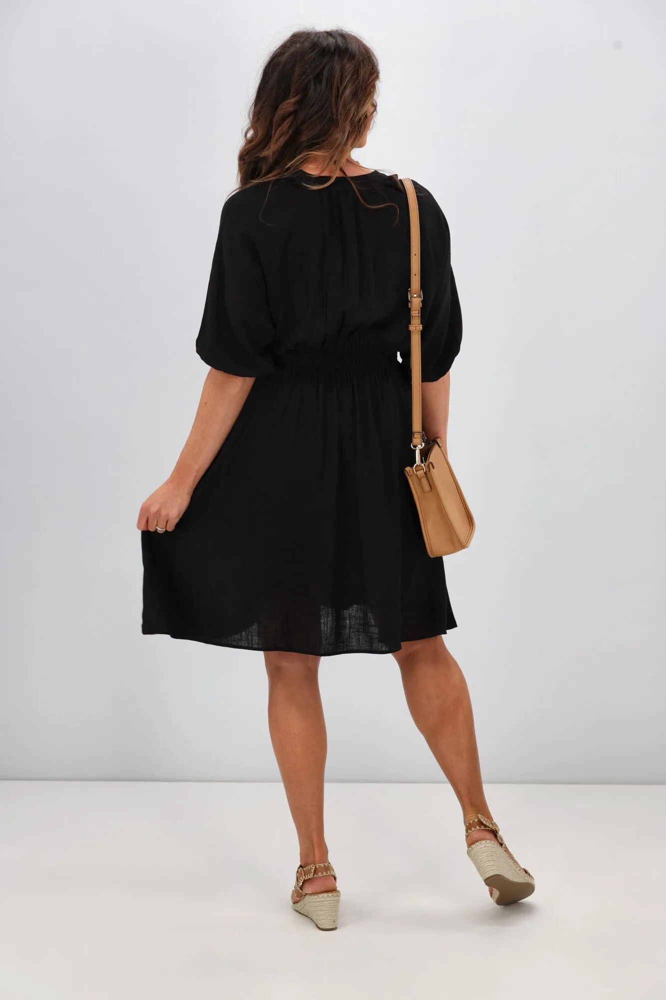 Shine On Label Rhaenera V Neck Dress Black