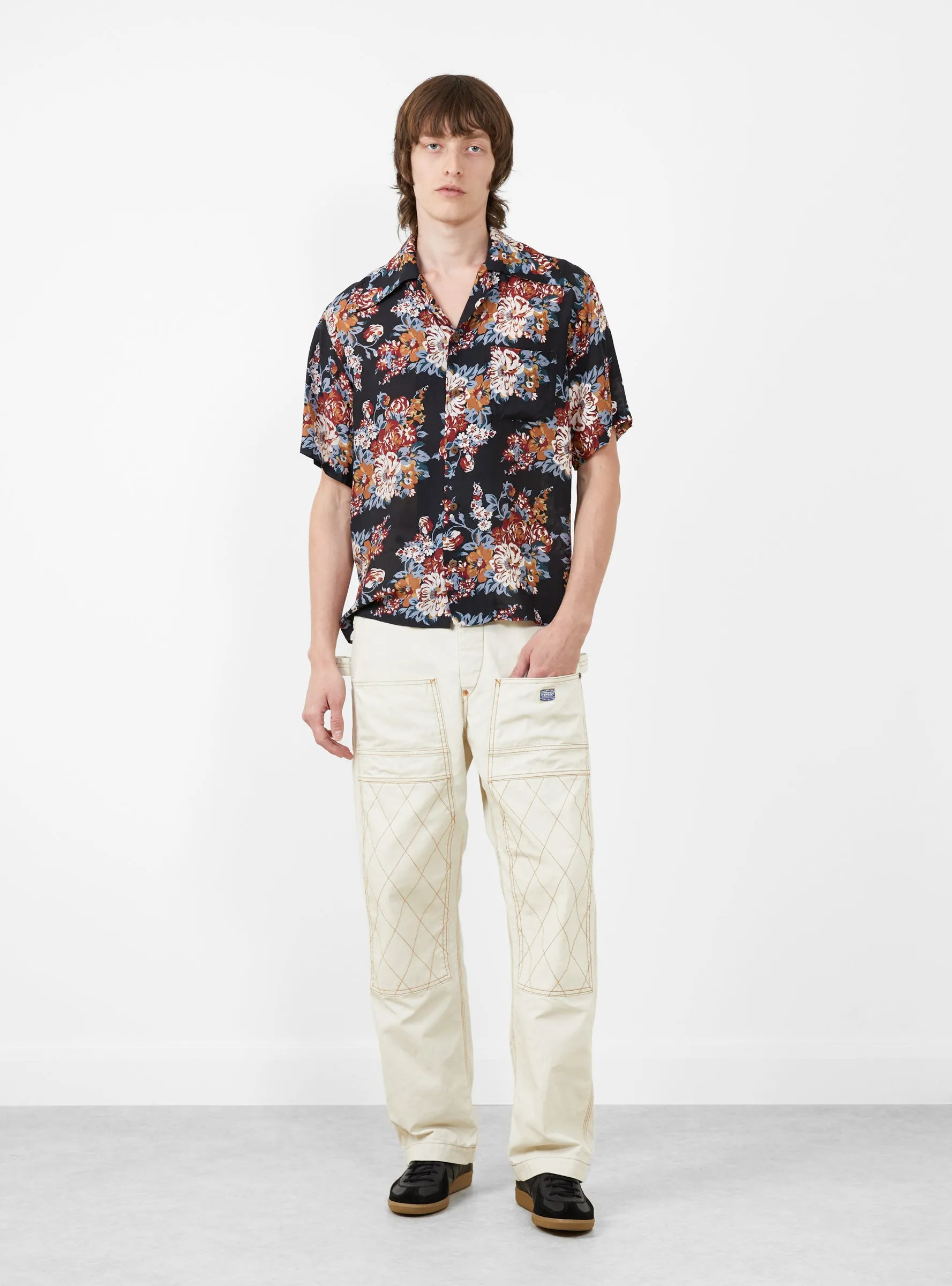 Silk Rayon Champetre Maria Wrangle Aloha Collar Black