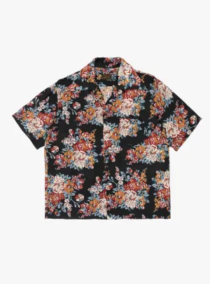 Silk Rayon Champetre Maria Wrangle Aloha Collar Black