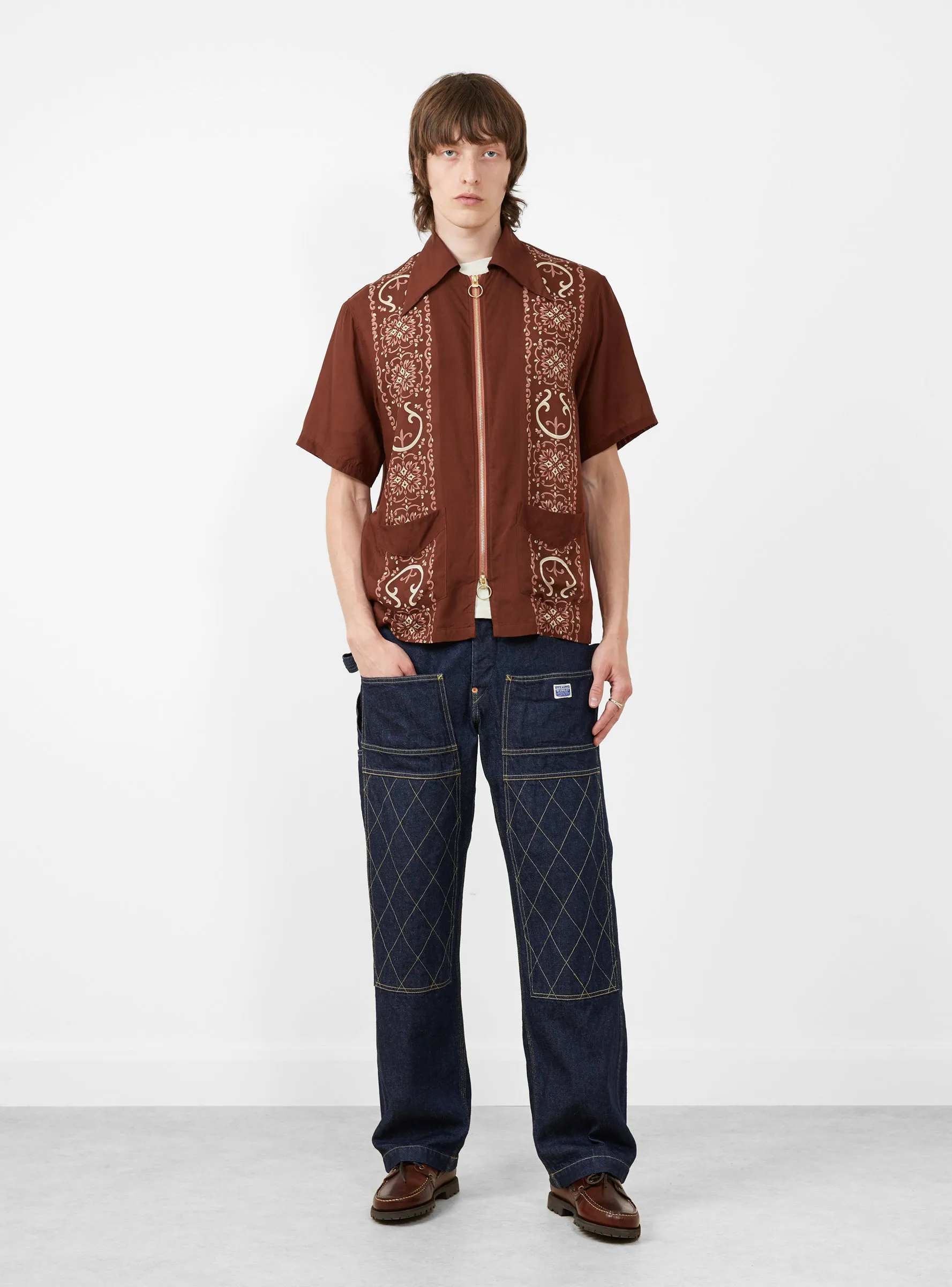 Silk Rayon Havananaja Drizzle Cuba Shirt Light Brown