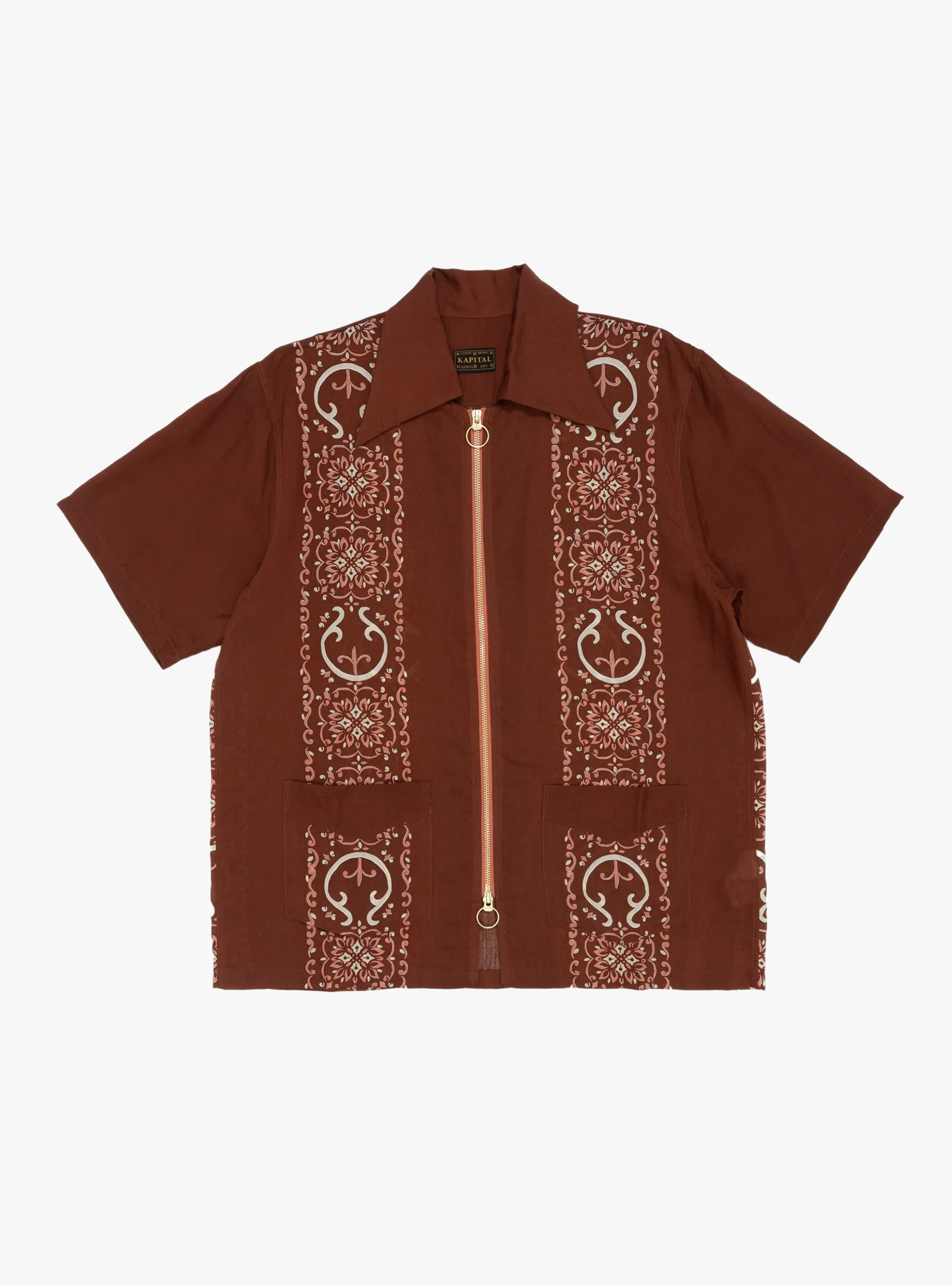 Silk Rayon Havananaja Drizzle Cuba Shirt Light Brown