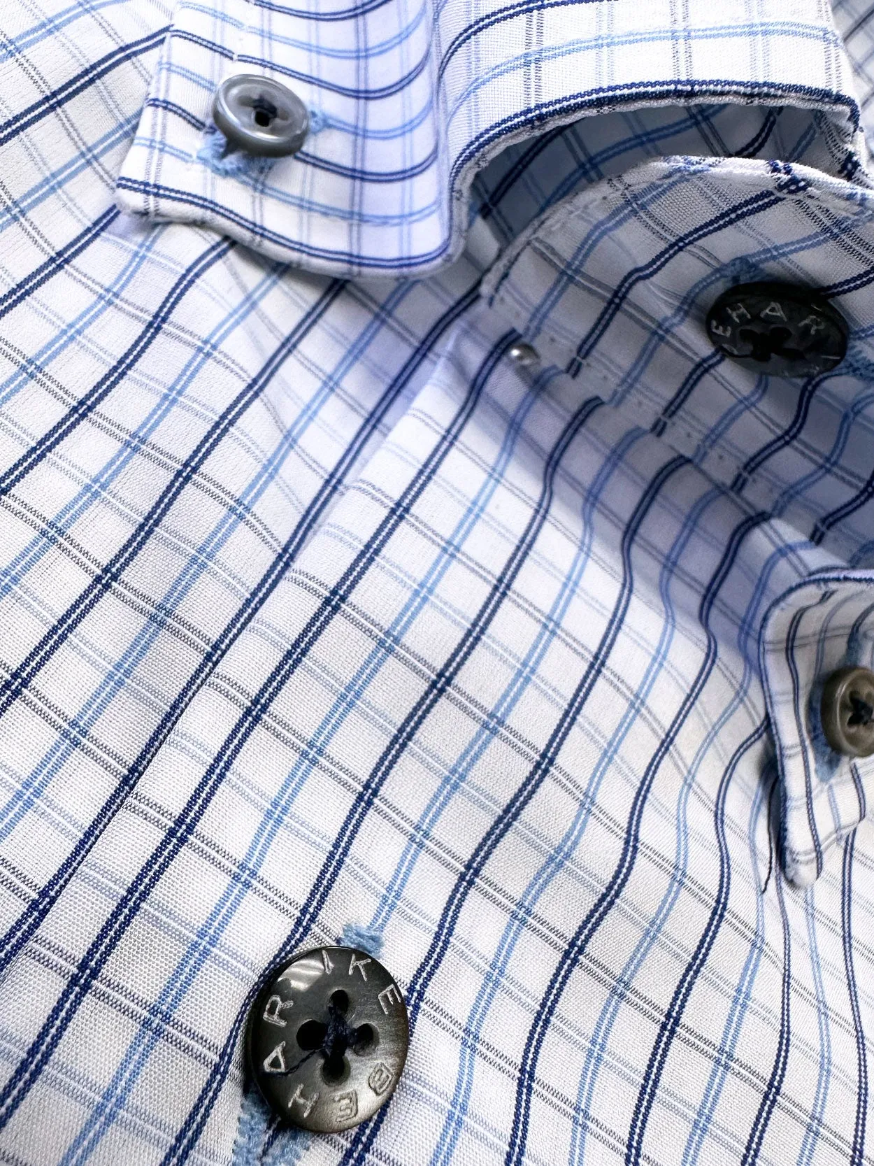 Sky & Navy Graph Check Sport Shirt