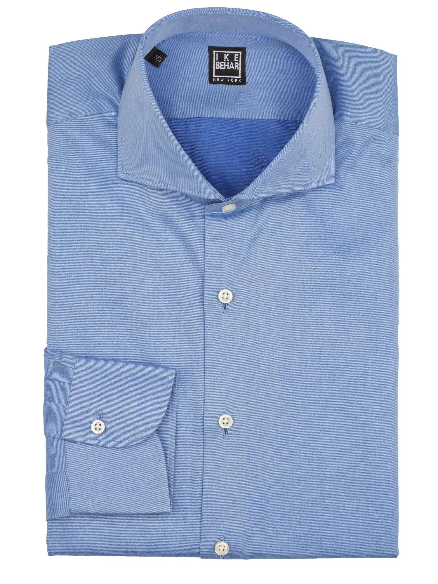 Spread Collar Blue Italian Twill Dress Shirt