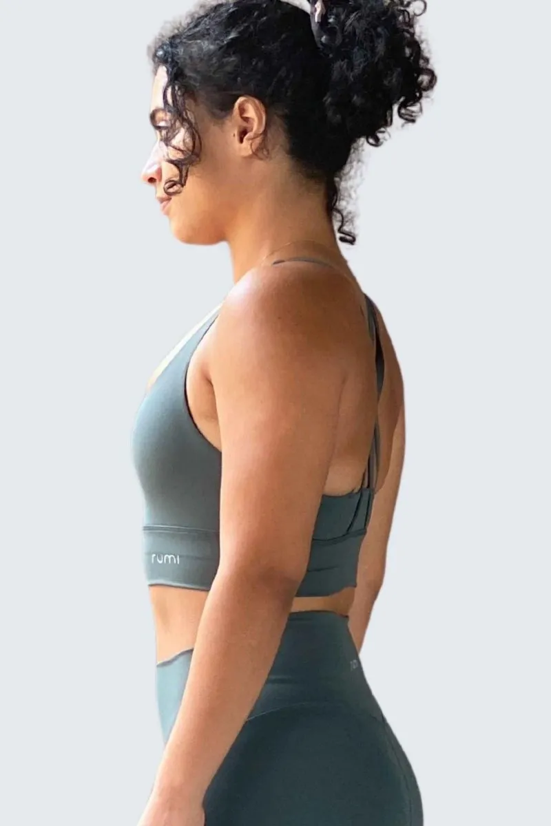 W SunSoft Stringy Crop Top Bra - Forest Deep
