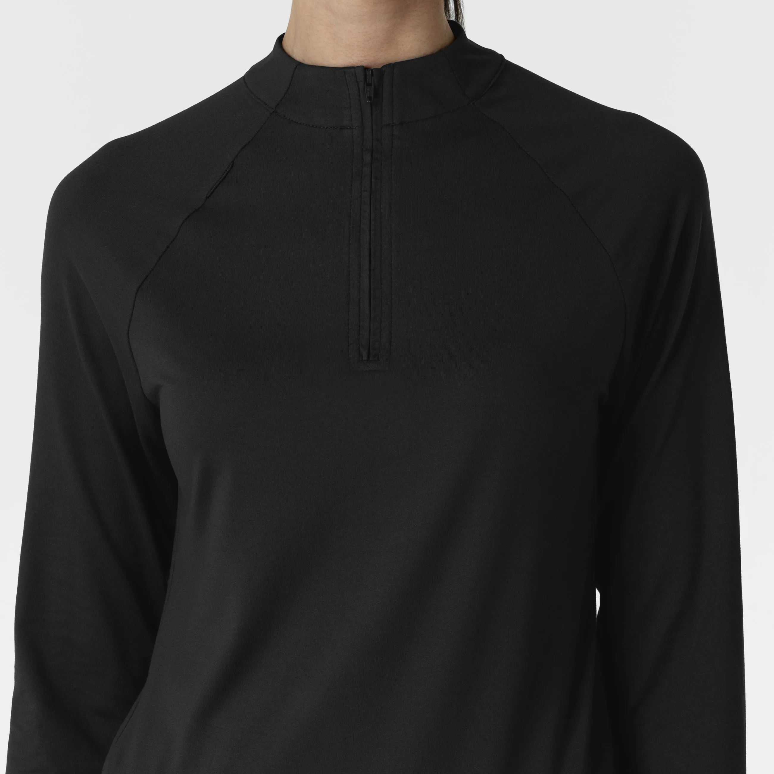 Women's Watch Window Quarter Zip Top - Black