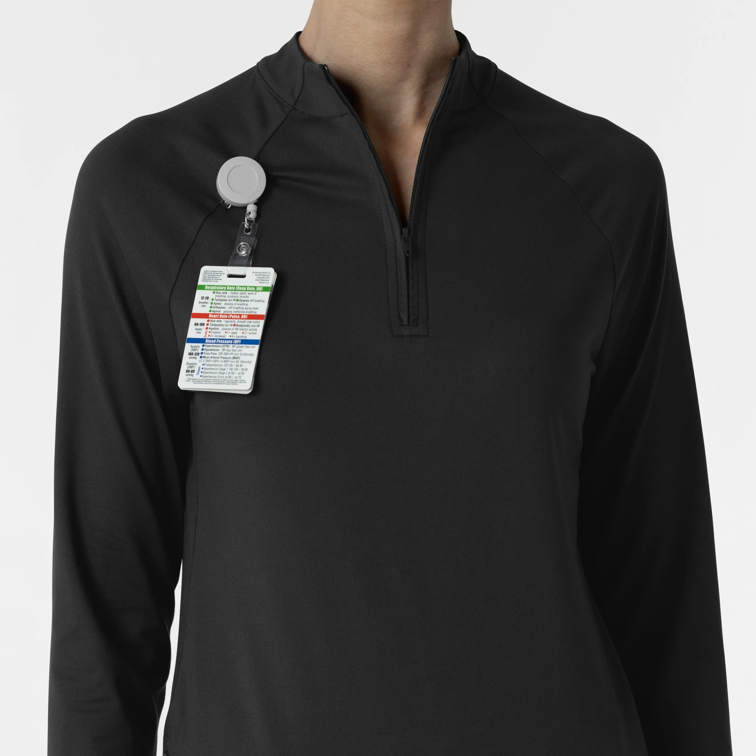 Women's Watch Window Quarter Zip Top - Black