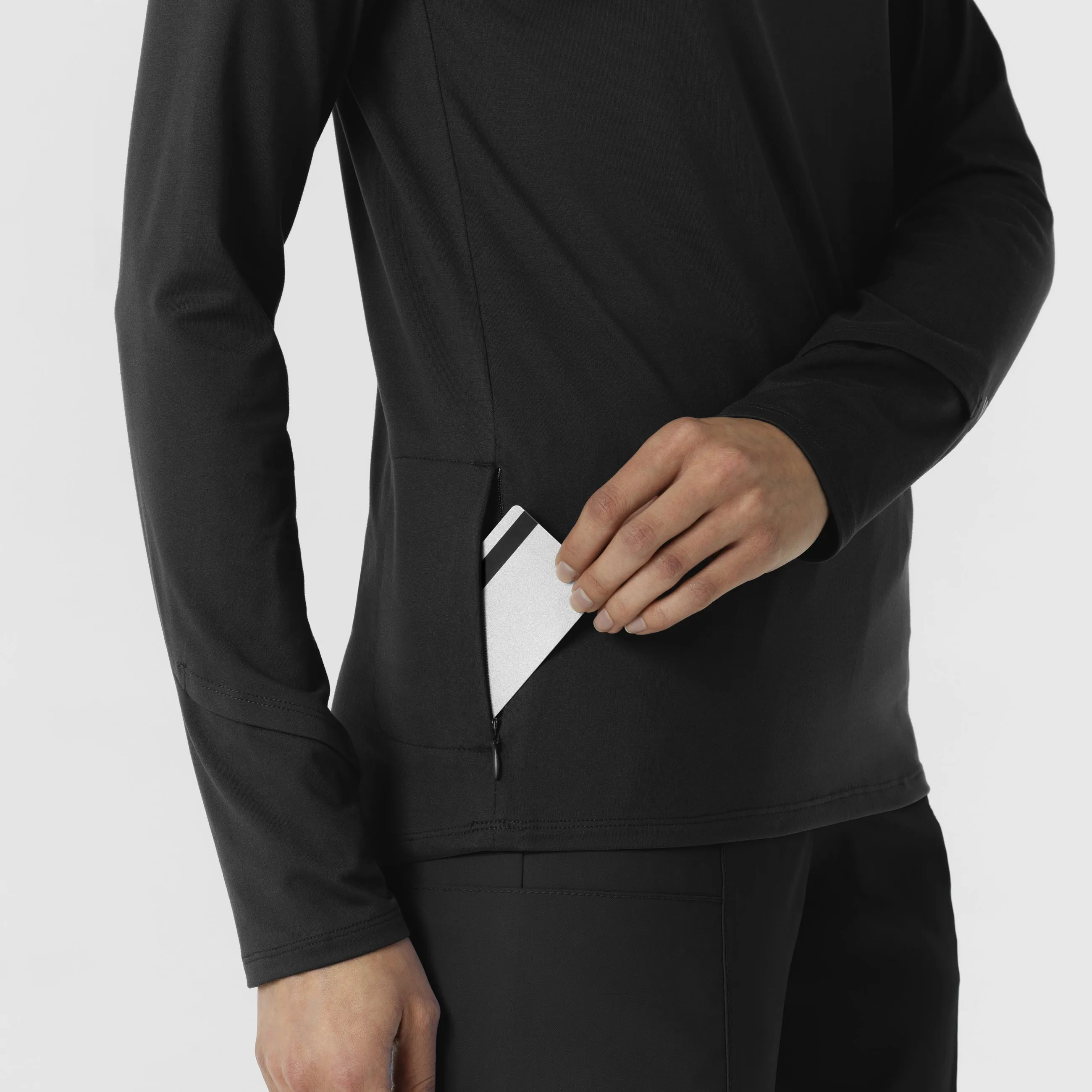 Women's Watch Window Quarter Zip Top - Black