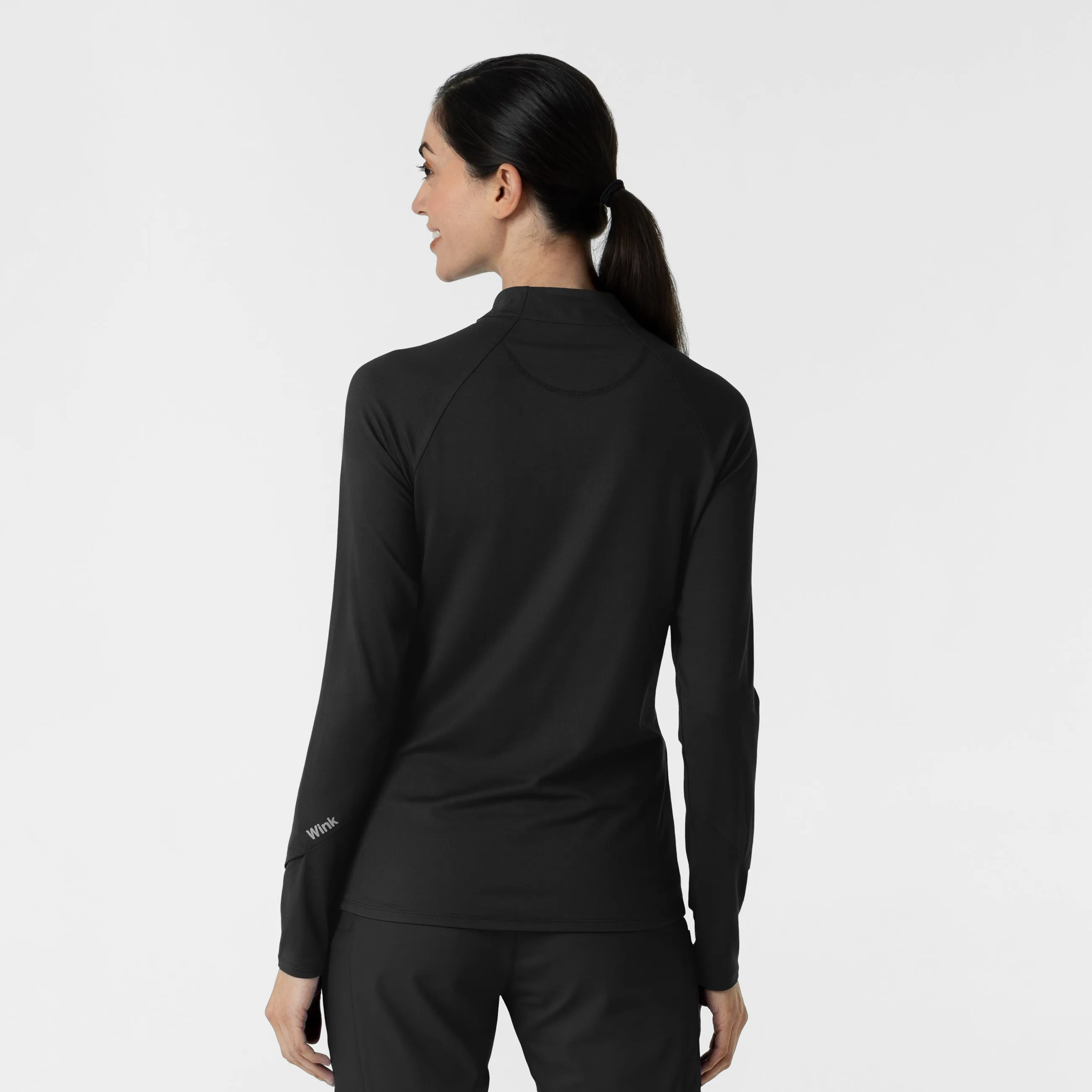 Women's Watch Window Quarter Zip Top - Black