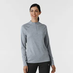 Women's Watch Window Quarter Zip Top - Grey Heather Knit