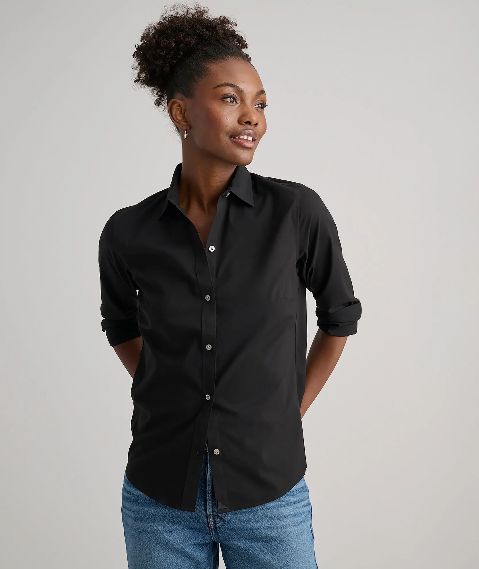 Wrinkle-Free Stretch Cotton Bella Shirt